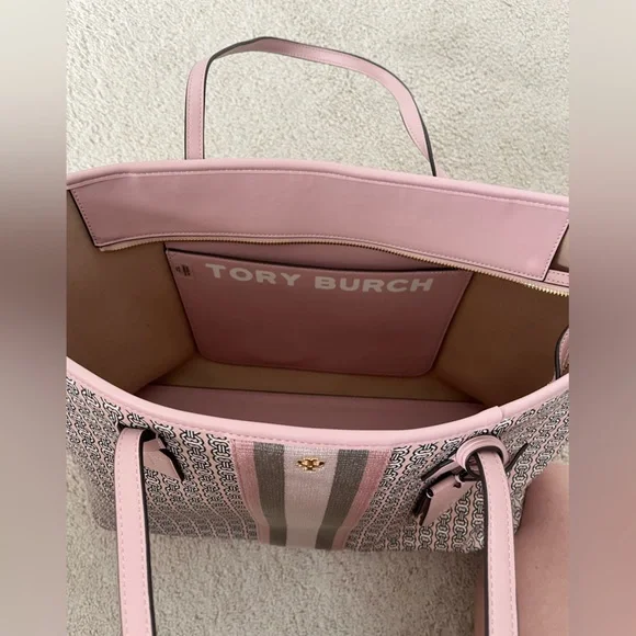 Tory Burch Gemini Coastal Pink Tote Bag - Picture 3 of 3